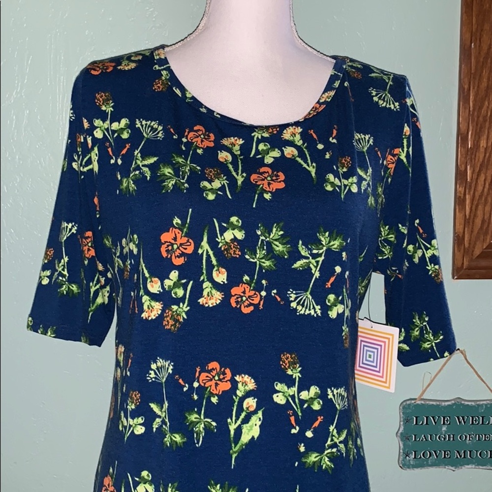 NEW! LuLaRoe Julia 2XL *Blue, Orange, Lime Green
